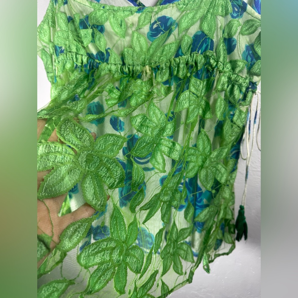 Lane Bryant Green Blue Leaf Print Camisole - Picture 4 of 9